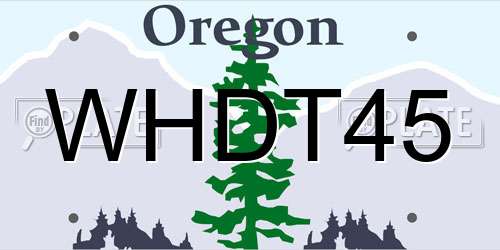 WHDT45 Oregon License Plate