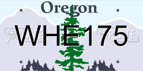 WHE175 Oregon License Plate