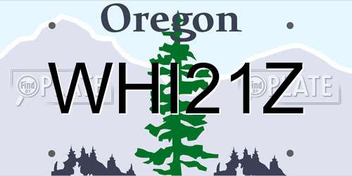 WHI21Z Oregon License Plate