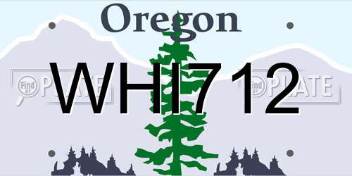WHI712 Oregon License Plate