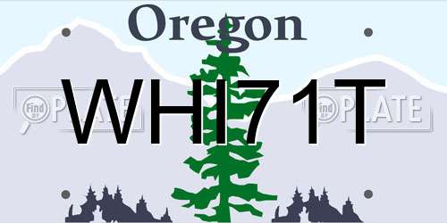 WHI71T Oregon License Plate