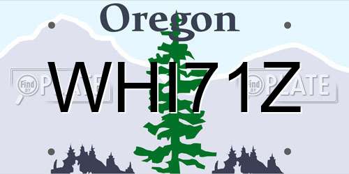 WHI71Z Oregon License Plate