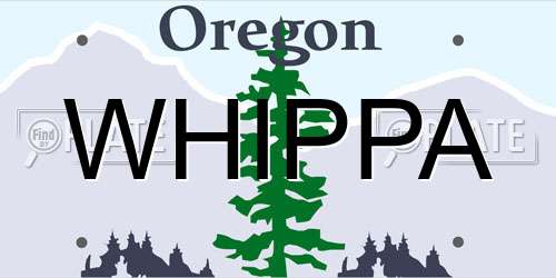 WHIPPA Oregon License Plate