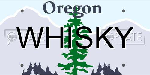 WHISKY Oregon License Plate