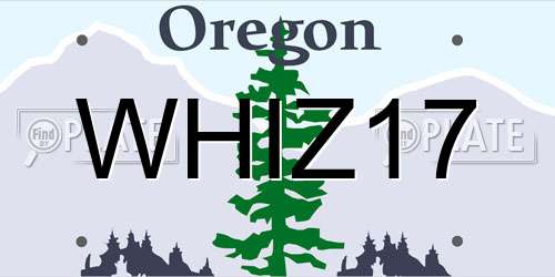 WHIZ17 Oregon License Plate