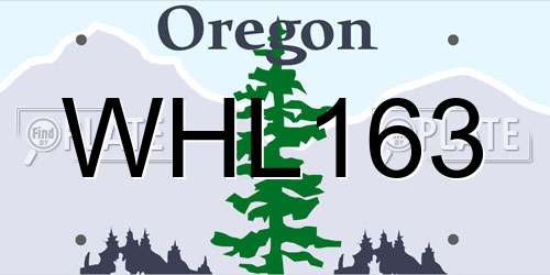 WHL163 Oregon License Plate