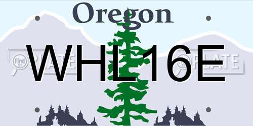 WHL16E Oregon License Plate