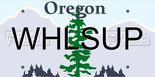 WHLSUP Oregon License Plate