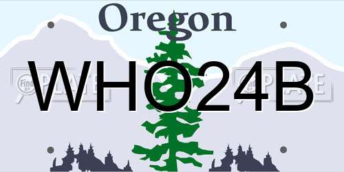 WHO24B Oregon License Plate
