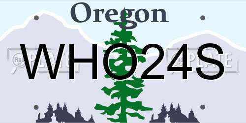 WHO24S Oregon License Plate