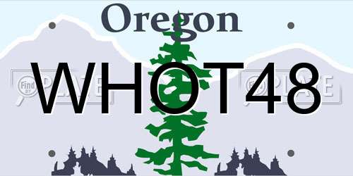 WHOT48 Oregon License Plate