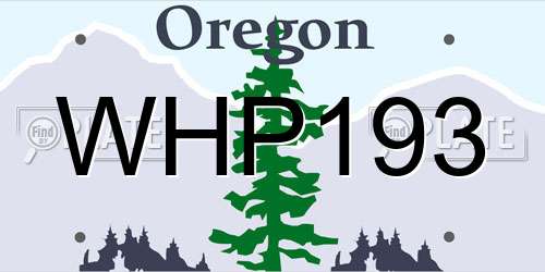 WHP193 Oregon License Plate