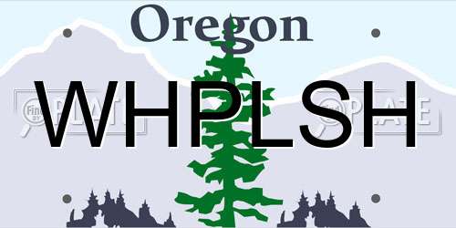 WHPLSH Oregon License Plate