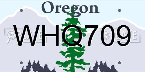 WHQ709 Oregon License Plate