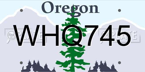 WHQ745 Oregon License Plate
