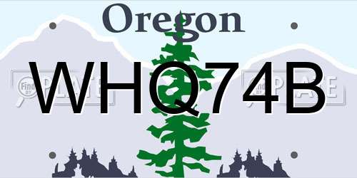 WHQ74B Oregon License Plate