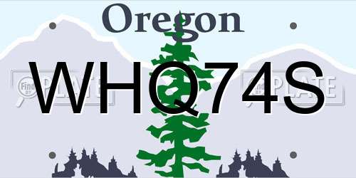 WHQ74S Oregon License Plate