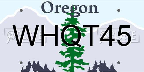 WHQT45 Oregon License Plate