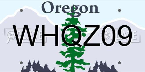 WHQZ09 Oregon License Plate