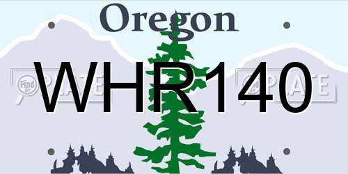 WHR140 Oregon License Plate
