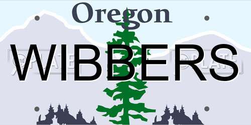 WIBBERS Oregon License Plate