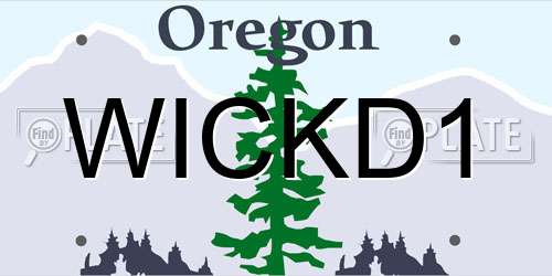 WICKD1 Oregon License Plate