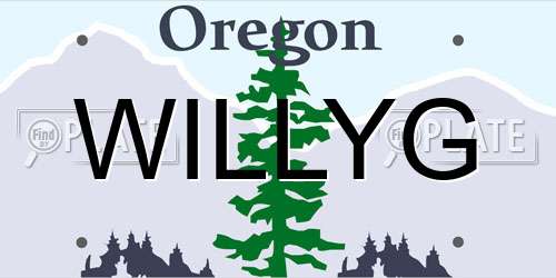 WILLYG Oregon License Plate