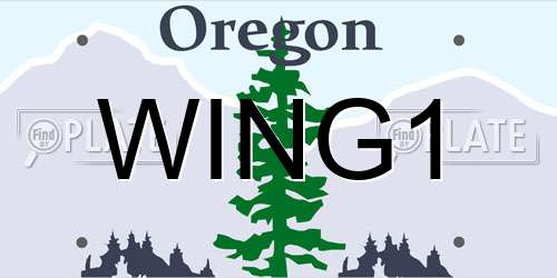 WING1 Oregon License Plate