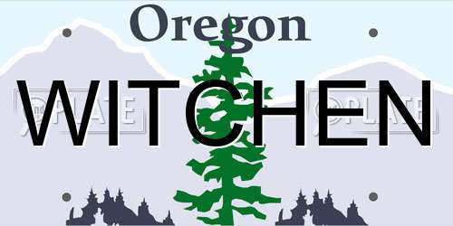 WITCHEN Oregon License Plate