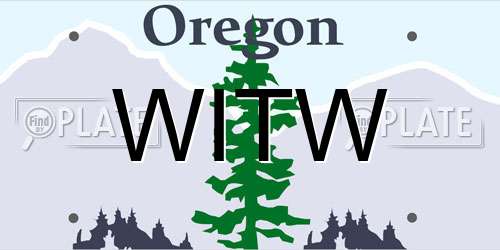 WITW Oregon License Plate