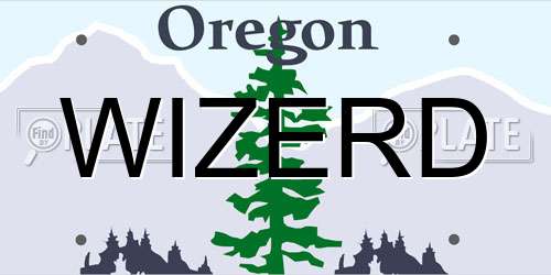 WIZERD Oregon License Plate