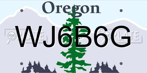 WJ6B6G Oregon License Plate