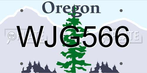 WJG566 Oregon License Plate