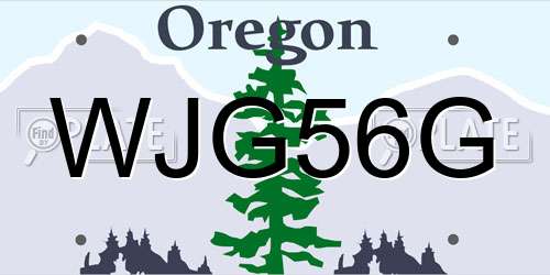 WJG56G Oregon License Plate