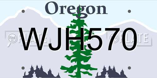 WJH570 Oregon License Plate