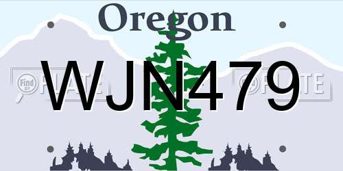 WJN479 Oregon License Plate