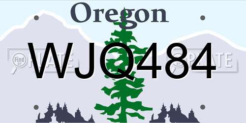 WJQ484 Oregon License Plate