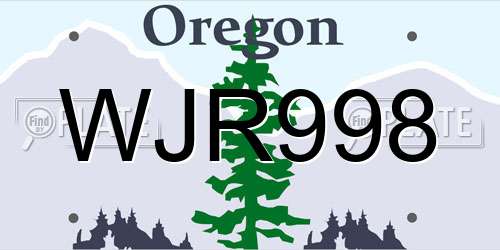 WJR998 Oregon License Plate