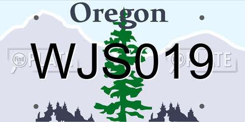 WJS019 Oregon License Plate