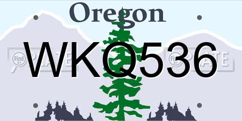 WKQ536 Oregon License Plate