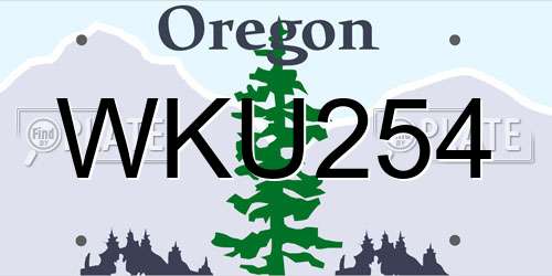 WKU254 Oregon License Plate