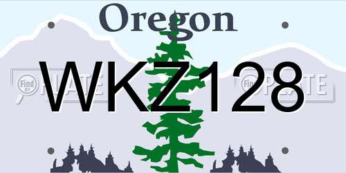 WKZ128 Oregon License Plate