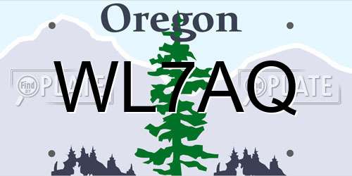 WL7AQ Oregon License Plate