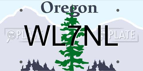 WL7NL Oregon License Plate