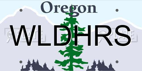 WLDHRS Oregon License Plate