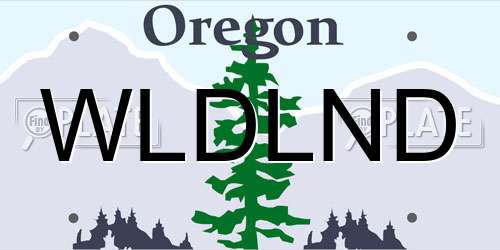 WLDLND Oregon License Plate