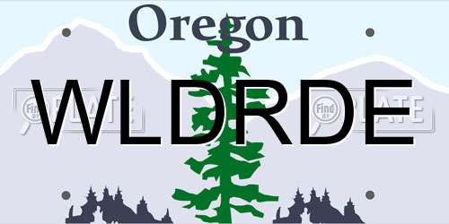 WLDRDE Oregon License Plate