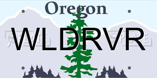 WLDRVR Oregon License Plate