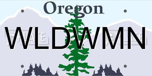 WLDWMN Oregon License Plate