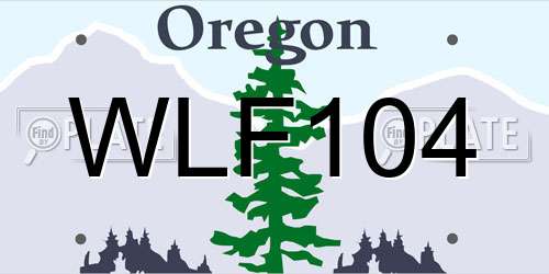 WLF104 Oregon License Plate